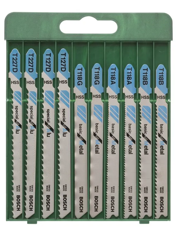 Bosch 10-delers stikksagblad-sett T-tange T 118 A (2x); T 118 B (2x); T 118 G (2x); T 127 D (2x); T 227 D (2x)