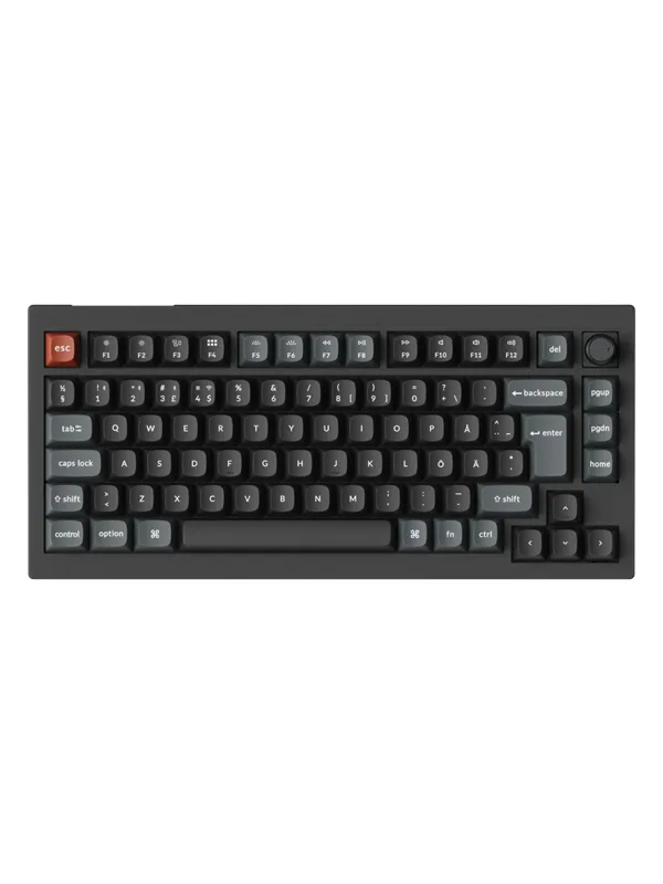 Keychron V1 Ultra 75% 8K Wireless Tri-Mode - POM Brown - Gamingtastatur - Uten numpad - Nordisk - Svart