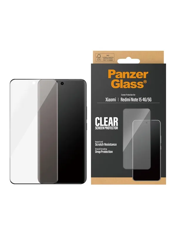PanzerGlass Screen Protector Xiaomi Redmi Note 15 4G | 5G | Ultra-Wide Fit