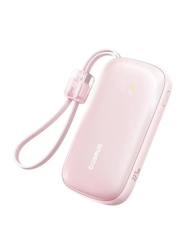Baseus EnerFill FC21 Qpow 3 Ultra 20000mAh 22.5W Powerbank with Display and Cable Included - Pink Nødlader - Rosa - 20000 mAh