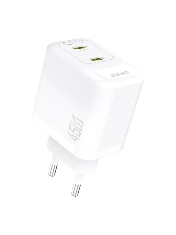 Dudao A28PEU PD 45W GaN 2xUSB AC Charger - White