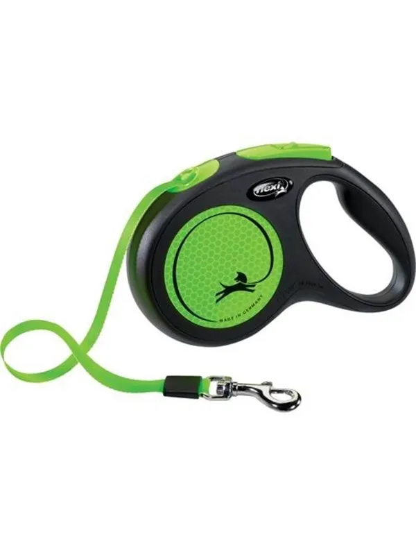 Flexi New NEON leash M 5M 25KG black/neon green