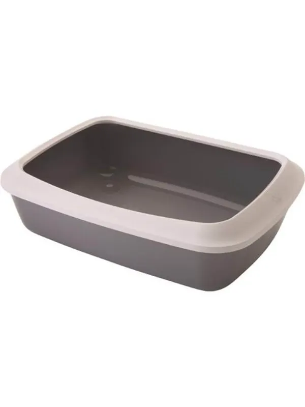 Savic Iriz Cat Litter Tray with Rim 50cm Cool Grey