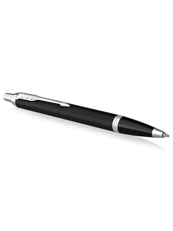 Parker IM Ballpoint Pen | Matte Black with Chrome Trim | Medium Point with Blue Ink Refill | Gift Box