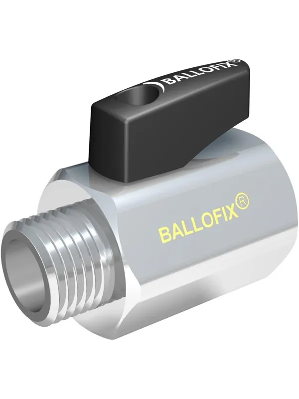 Broen Ballofix w / handle female / male chrome 1/2 x 3/8