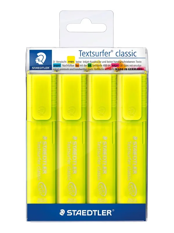 Staedtler Highlighter Textsurfer clas 4pcs ye