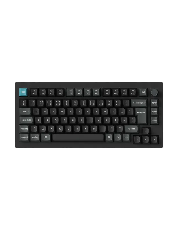 Keychron Q1 Ultra 75% 8K Wireless Tri-Mode - POM Brown - Gamingtastatur - Uten numpad - Nordisk - Svart