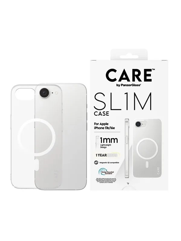 CARE by PanzerGlass SL1M Case Transparent w. MagSafe iPhone 17e | 16e