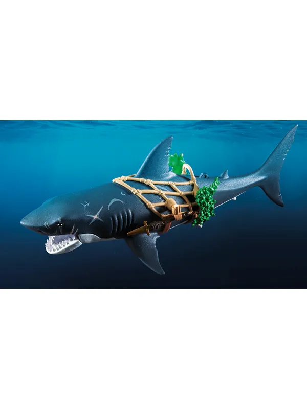 Playmobil Gigantisk hai med pirat