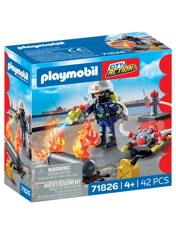 Playmobil Brannmann med vannpumpe