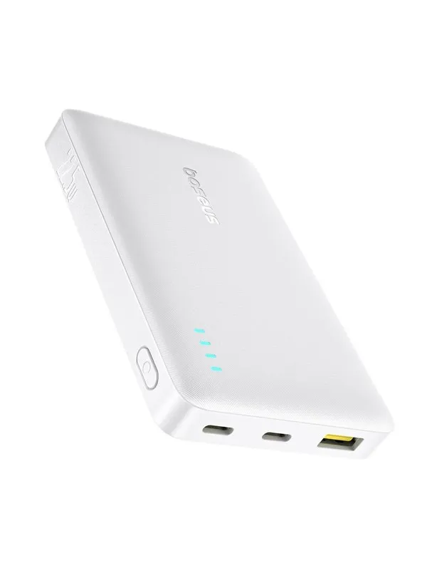 Baseus EnerFill FP21 Power Bank 10000mAh 22.5W USB-A - USB-C - White Nødlader - Hvit - 10000 mAh
