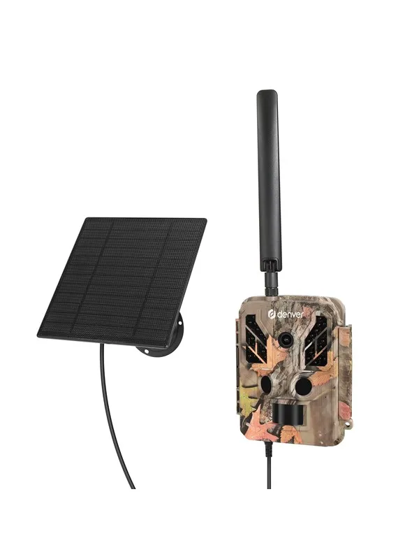 DENVER WSL-8050 - Wildlife camera with 8MP CMOS 4G to connect to Trail cam go application and 5W solar panel