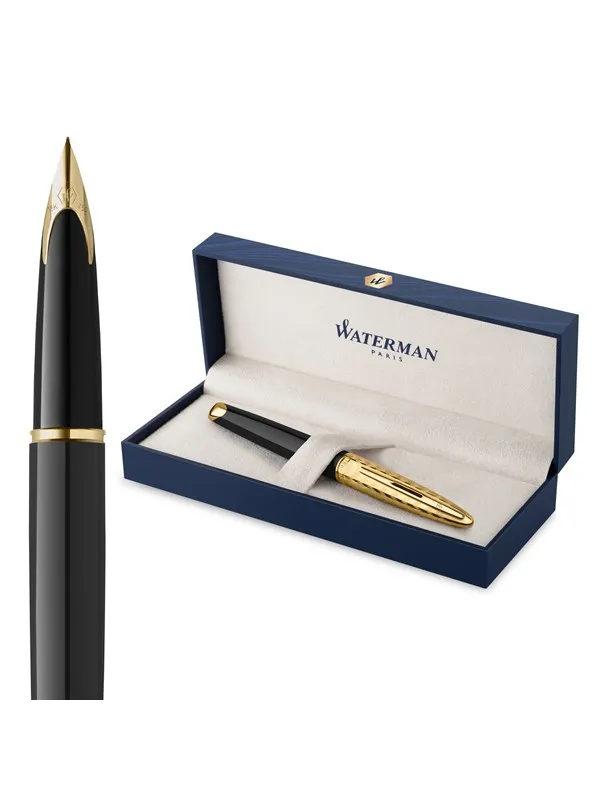 Waterman Carène 'The Opera Collection' Black & Gold G.T. Fountain pen F Blue ink