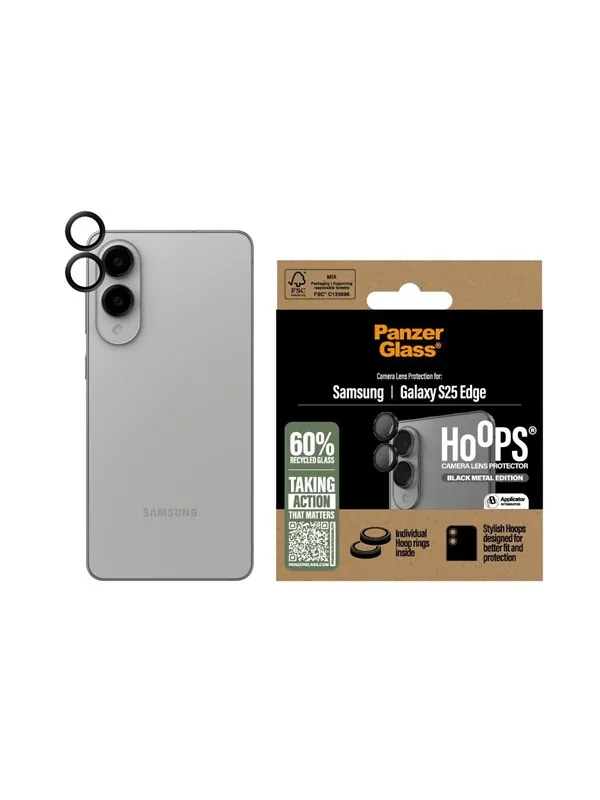 PanzerGlass Hoops® Black Camera Lens Protector Samsung S25 Edge
