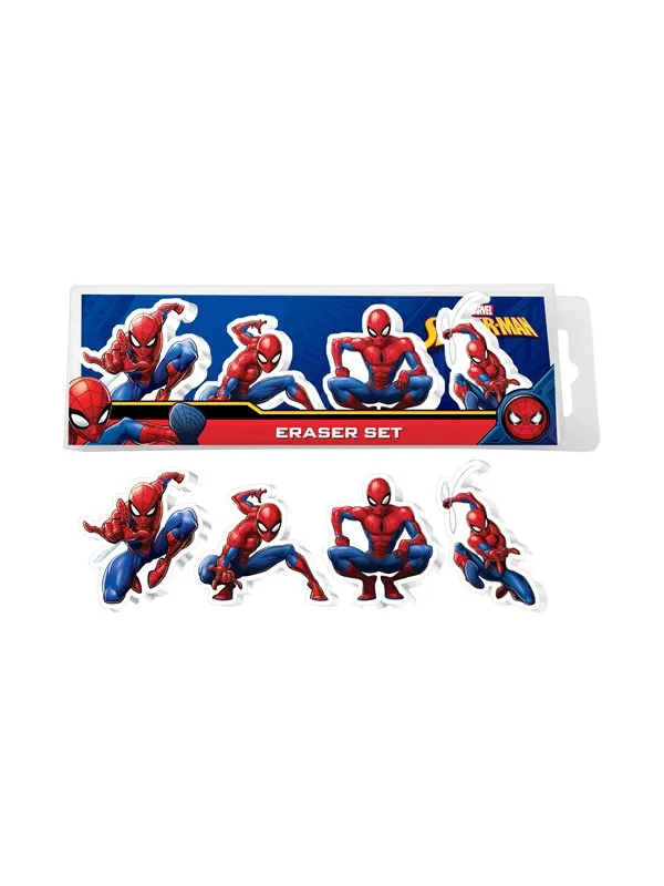 Euromic SPIDERMAN 4-pack erasers in box