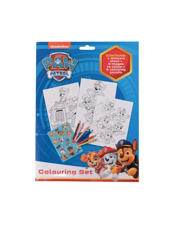 Euromic Colouring set with colouring sheets and 6 pre-sharpened colouring pencils packed in polybag with header card