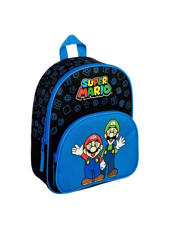 Super Mario Backpack with Front Pocket Blue