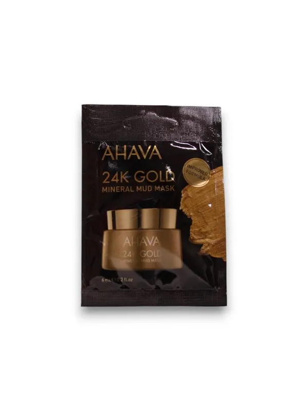 AHAVA Single Use 24K Gold Mineral Hydrating Mud Mask, For Face, 6 ml