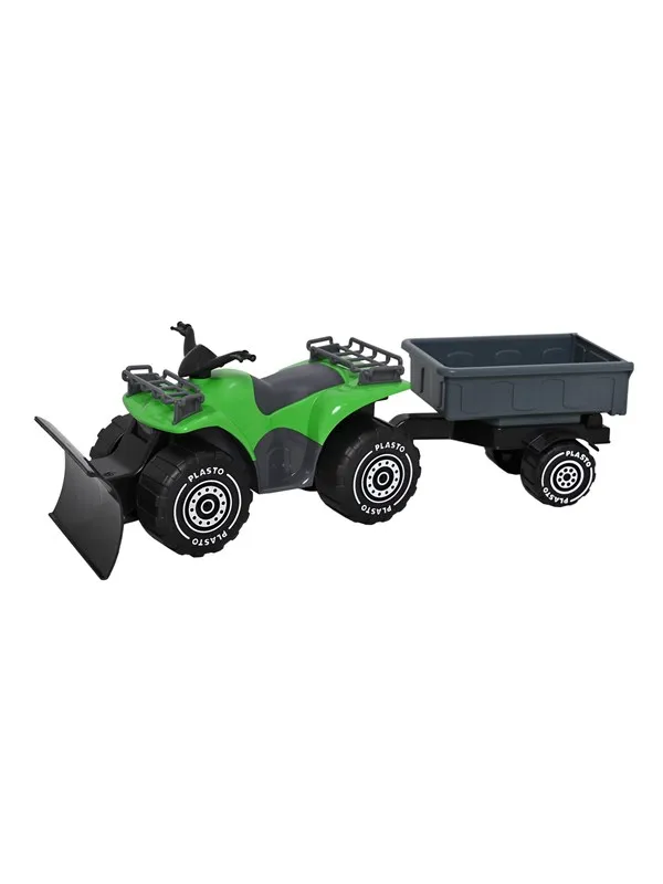 Plasto  Quadbike with trailer green 52 cm