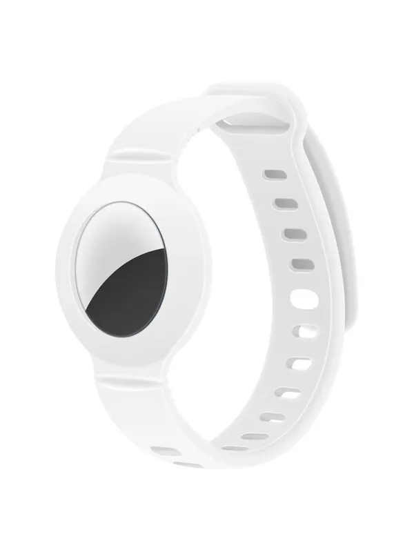 Lippa Silicone Wristband for AirTag and Smart Finder - White