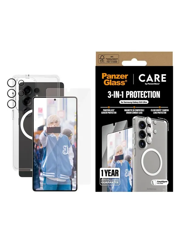 CARE by PanzerGlass Flagship 3-in-1 Bundle Samsung Galaxy S25 Ultra