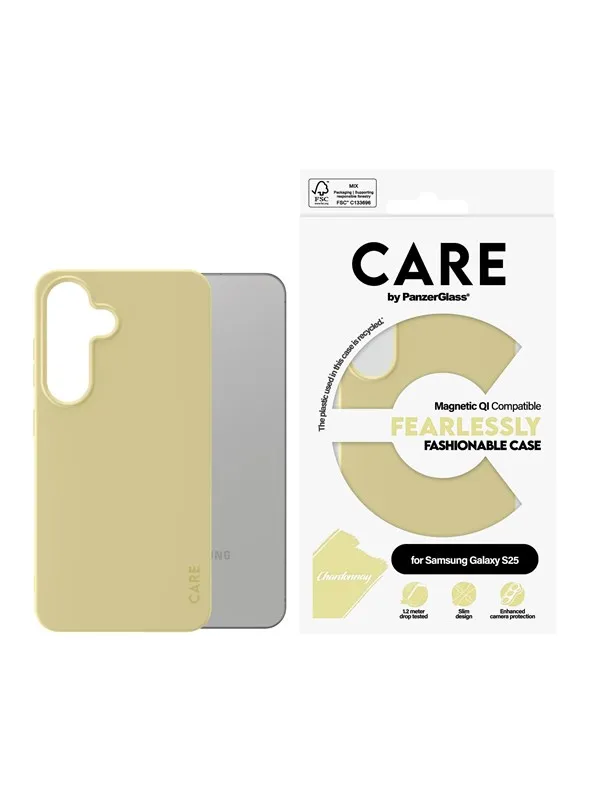 CARE by PanzerGlass Fashionable Case Chardonnay w. QI Compatible Samsung Galaxy S25
