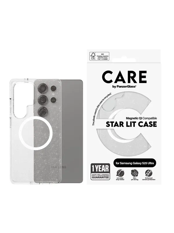 CARE by PanzerGlass Flagship Case Urban Combat Star Lit w. White QI Compatible Samsung Galaxy S25 Ultra