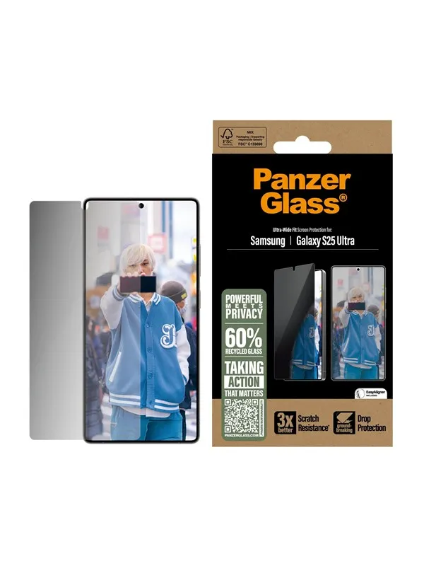 PanzerGlass Privacy Screen Protector Samsung Galaxy S25 Ultra | Ultra-Wide Fit