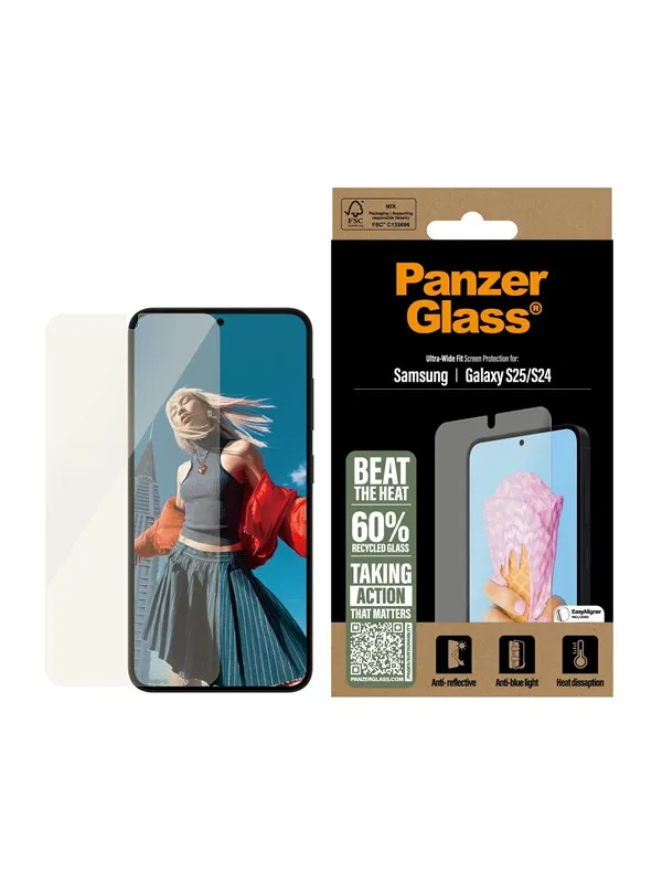 PanzerGlass All-in-One Screen Protector Samsung Galaxy S25 | Ultra Wide Fit