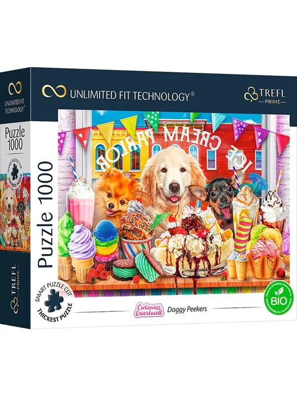 Trefl Puzzle - Unlimited Fit - Doggy Peekers (1000 pieces) Gulv