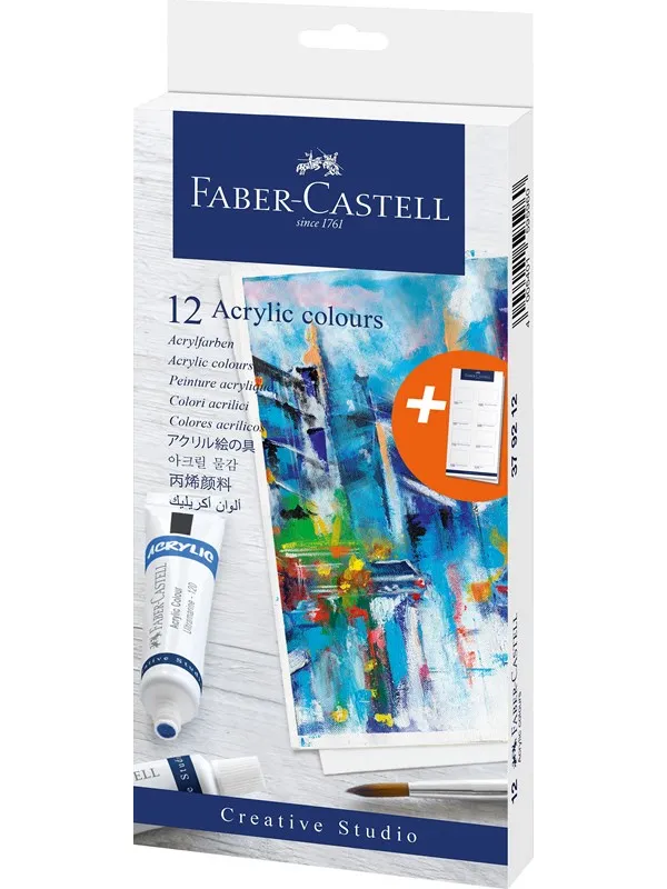 Faber-Castell Acrylic colour 12ct cardboard box