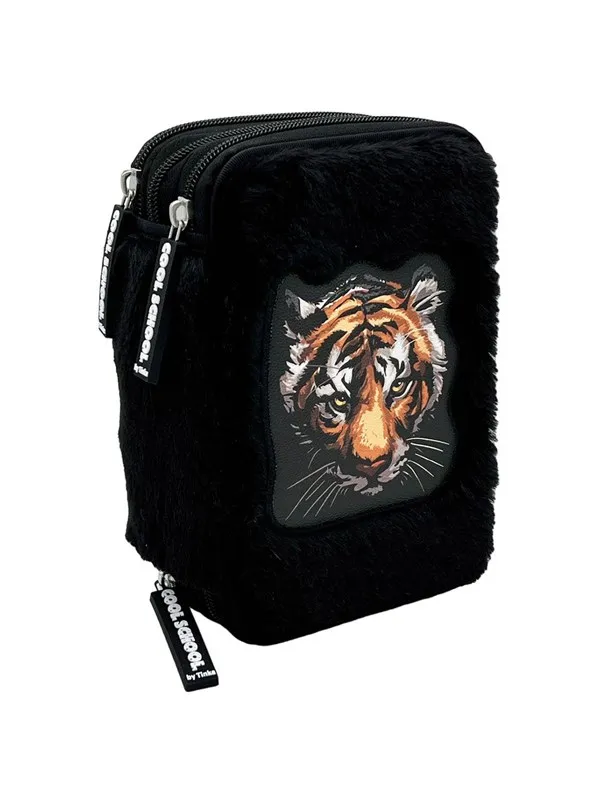 Tinka Triple Pencil Case - Tiger - Black - Cool School
