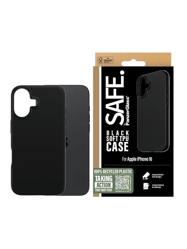 SAFE by PanzerGlass TPU Case iPhone 16 | Black