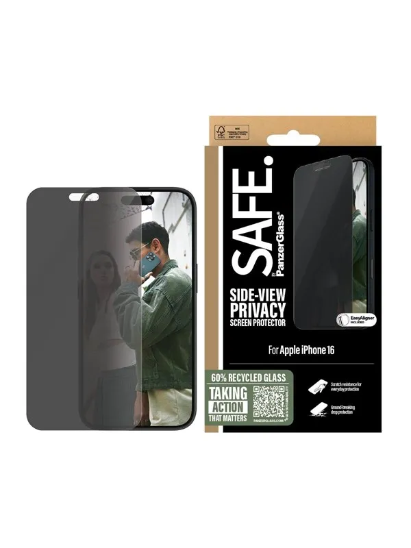 SAFE by PanzerGlass Privacy Screen Protector iPhone 16 | Ultra-Wide Fit