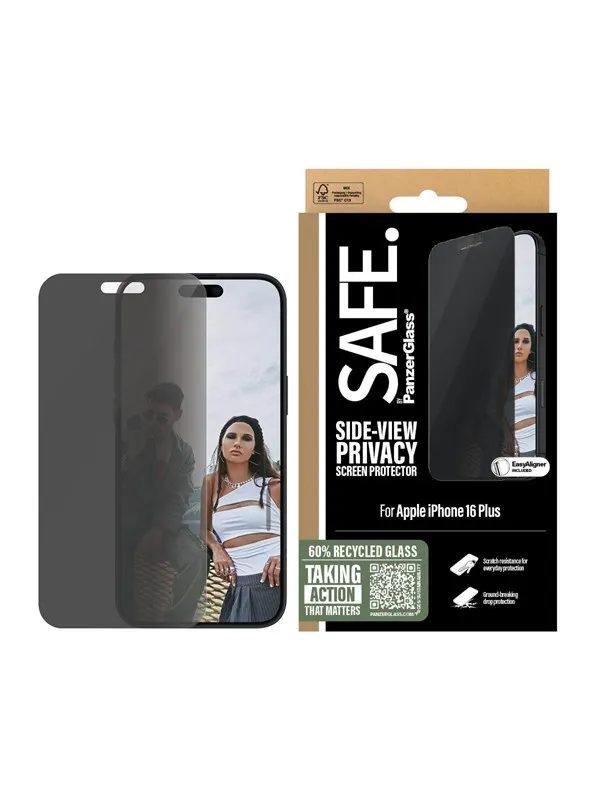 SAFE by PanzerGlass Privacy Screen Protector iPhone 16 Plus | Ultra-Wide Fit