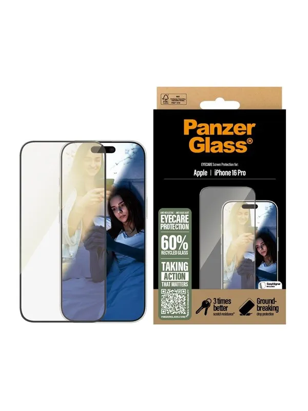PanzerGlass EyeCare Screen Protector iPhone 16 Pro  | Ultra-Wide Fit
