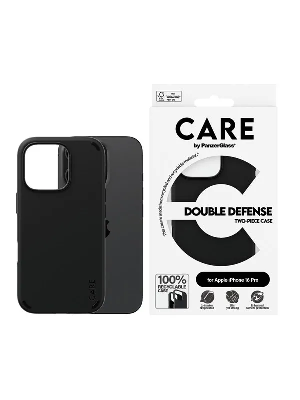 CARE by PanzerGlass Case Feature Double Defence Black iPhone 16 Pro