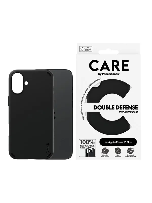 CARE by PanzerGlass Case Feature Double Defence Black iPhone 16 Plus