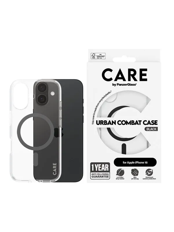 CARE by PanzerGlass Case Flagship Black MagSafe iPhone 16