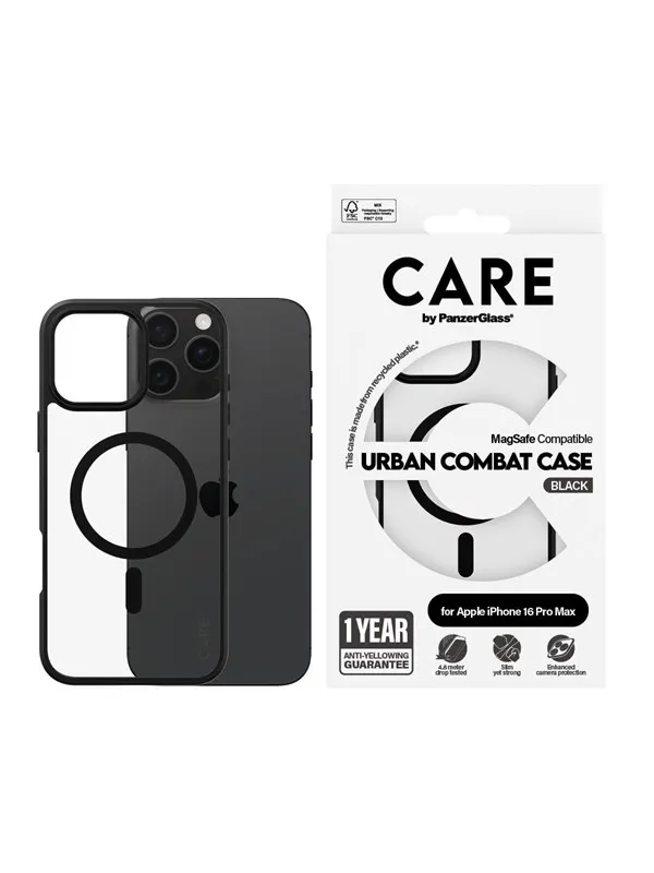 CARE by PanzerGlass Case Flagship Urban Combat Black MagSafe iPhone 16 Pro Max