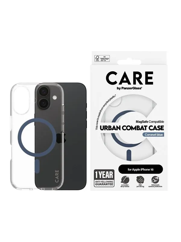 CARE by PanzerGlass Case Flagship Blue MagSafe iPhone 16