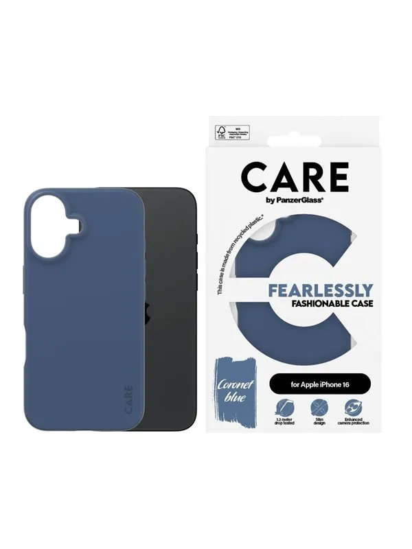 CARE by PanzerGlass Case Fashion Blue iPhone 16