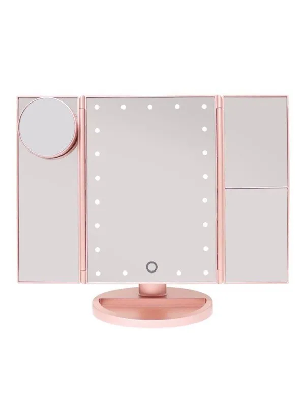 UNIQ Hollywood trifold make up spejl - rose gold