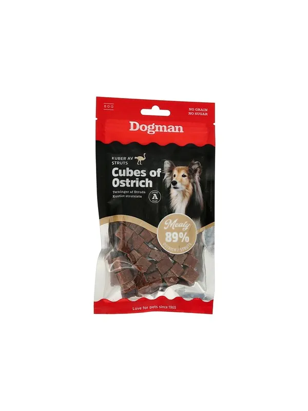 Dogman Meaty Strutsterninger Hundegodbiter 80g