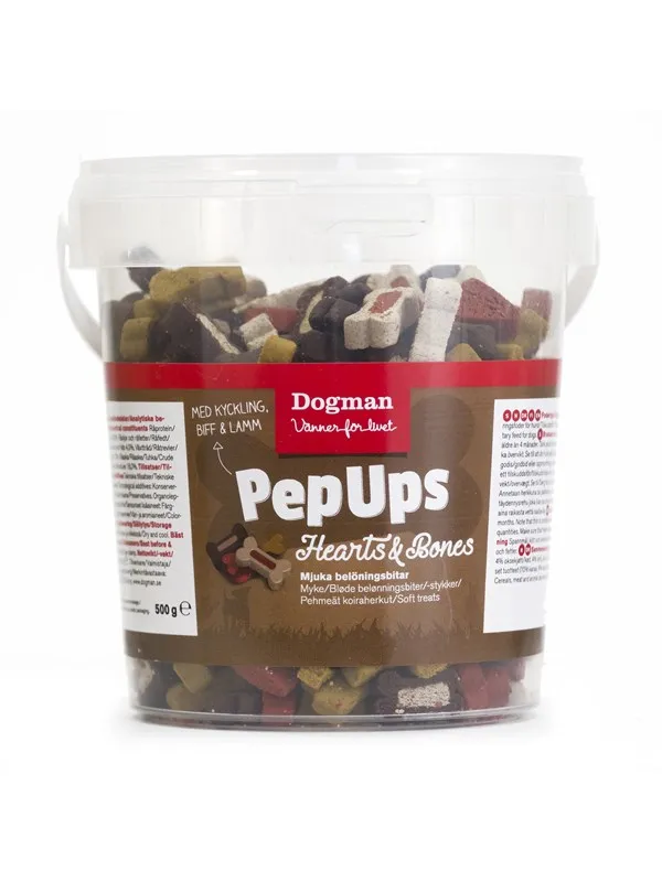 Dogman Pep Ups Hearts o Bones mix500g