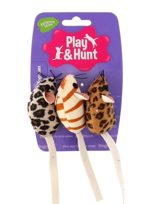 Dogman Safarimus 3-pack med catnip