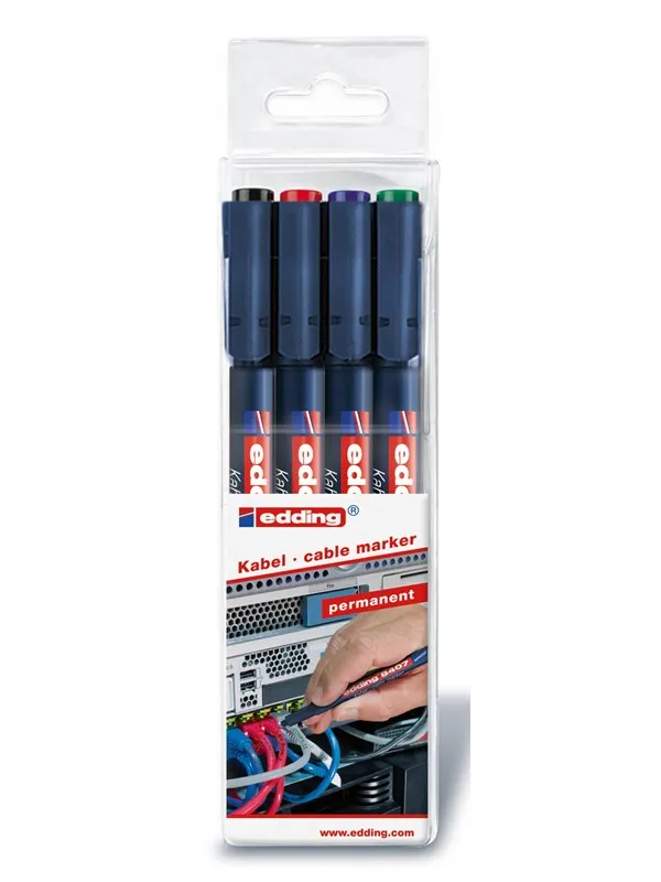 Edding e-8407 cable marker set of 4 assorted
