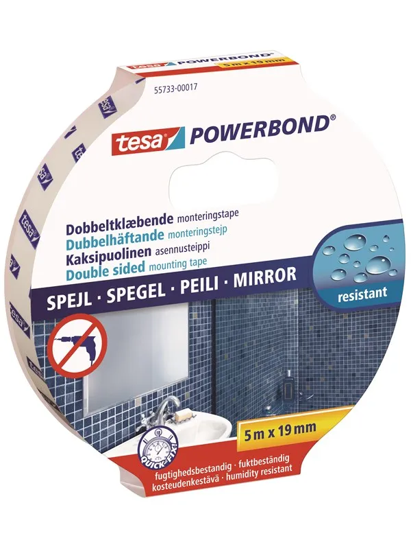 tesa Powerbond Mounting Tape Mirror 5m x 19mm