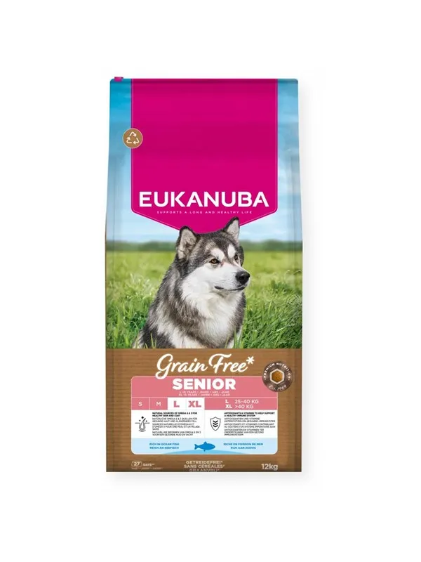 Eukanuba Grain Free Senior Large Breed Ocean Fish 12 kg