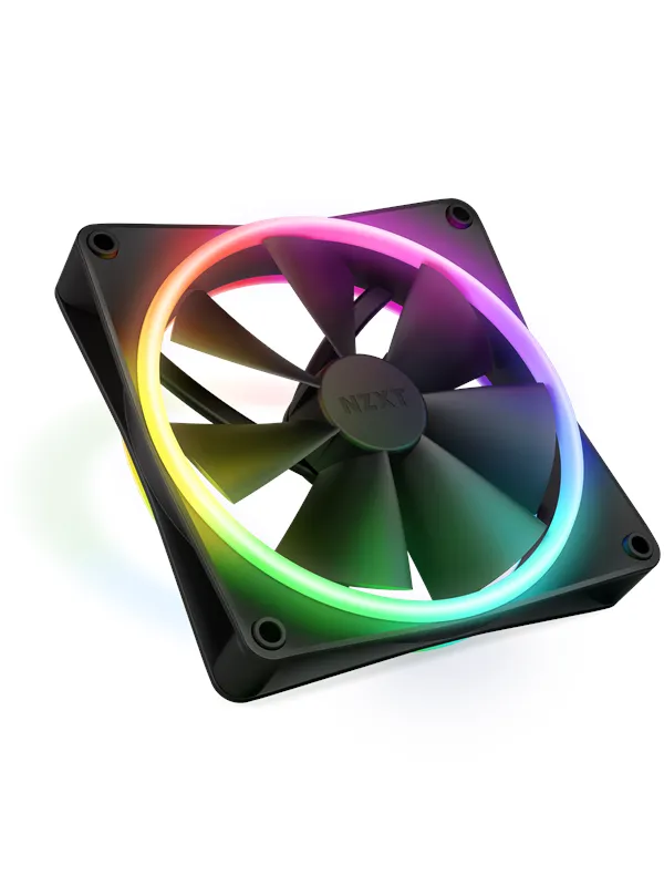 NZXT F140 RGB DUO - Black - Kabinettvifte - 140mm - Svart med RGB LED-lys - 36 dBA